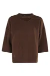 Federica Tosi Short-sleeve Cashmere-wool Sweater In Brown