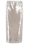 Federica Tosi Metallic Colored Skirt With Mesh Design And All-over Sequins In Neutral