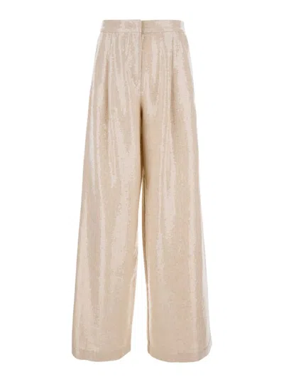 Federica Tosi Paillettes Pants In Beige