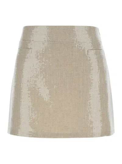 Federica Tosi Paillettes Skirt In Beige