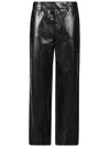 Federica Tosi Black Leather Effect Pants In Nero