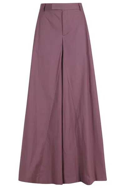 Federica Tosi Pantalone 5 Tasche Wide In Popeline In Gray