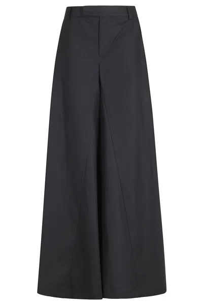 Federica Tosi Pantalone 5 Tasche Wide In Popeline In Black