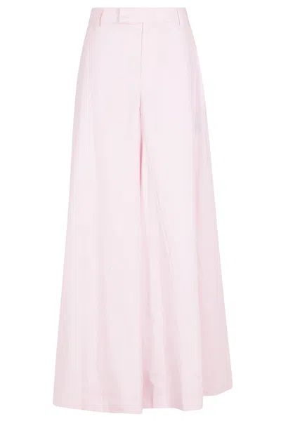 Federica Tosi Pantalone 5 Tasche Wide In Popeline In Pink