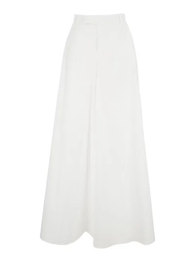 Federica Tosi Pantalone 5 Tasche Wide In Popeline In White