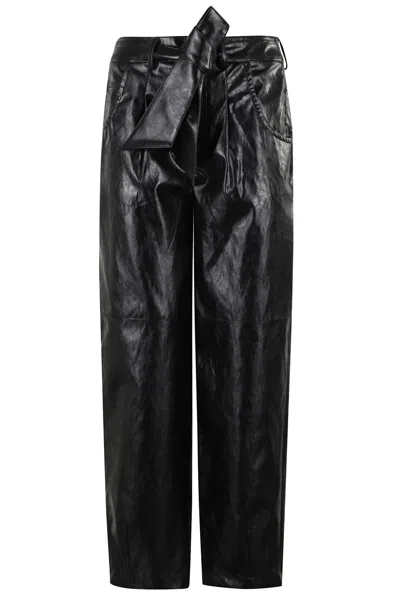 Federica Tosi Pantalone Balloon Pelle Metallo In Black