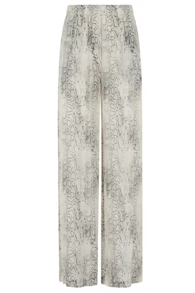 Federica Tosi Pantalone Fluido Georgette Stampa Pitone In Gray