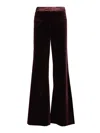 Federica Tosi Pantalone Tasche A Filetto Velluto Pontoglio Trousers Bordeaux In Burgundy