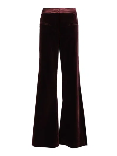 FEDERICA TOSI PANTALONE TASCHE A FILETTO VELLUTO PONTOGLIO TROUSERS BORDEAUX