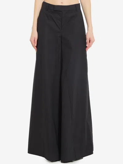 Federica Tosi Pantalone 5 Tasche Wide In Popeline In Black