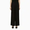 Federica Tosi Full Length Wide Leg Trousers In Viscose In Black