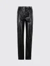 Federica Tosi Black Leather Effect Pants In Multi