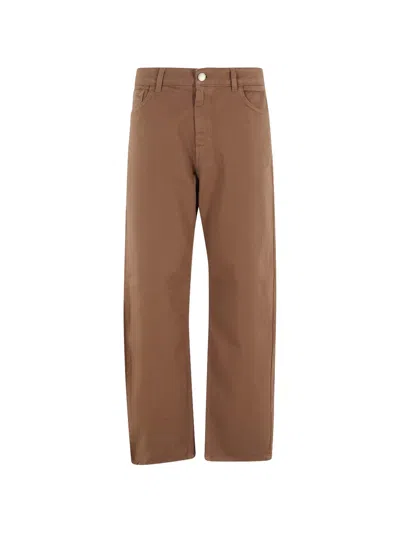 Federica Tosi Patch Pocket Jeans In Brown