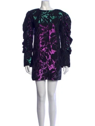 Pre-owned Federica Tosi Patterned Mini Dress In Blue