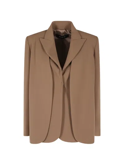 Federica Tosi Peak-lapels Blazer In Brown