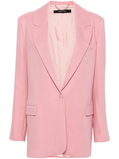 Federica Tosi Peak-lapels Single-breasted Blazer In 粉色