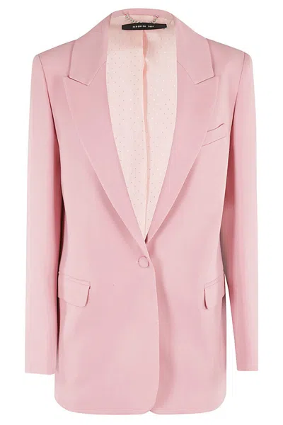 Federica Tosi Peaked Lapel Blazer In Pink