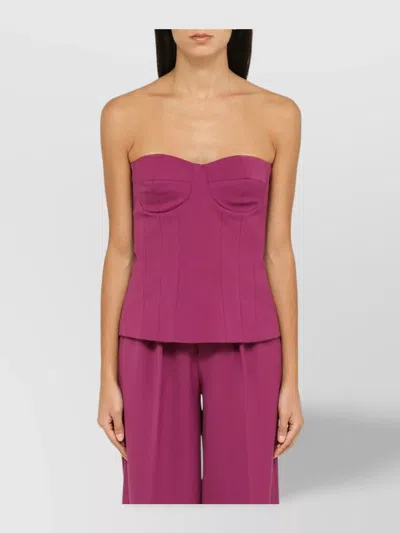 FEDERICA TOSI PEONY WOOL BLEND TOP WITH FITTED BODICE