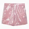 FEDERICA TOSI FEDERICA TOSI PINK SHORTS WITH SEQUINS