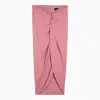 FEDERICA TOSI PINK VISCOSE MIDI SKIRT WITH KNOT