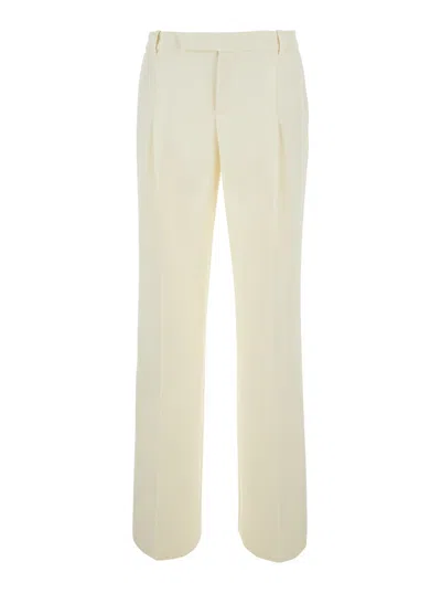 Federica Tosi Pleated Flare Trousers In Neutral