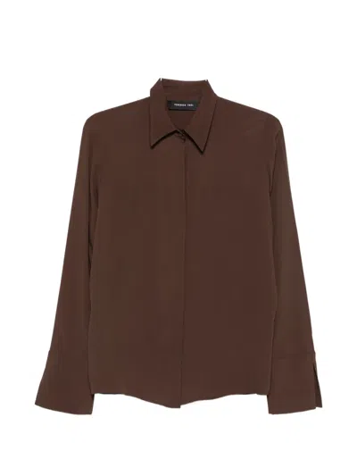 Federica Tosi Pointed-collar Buttoned Shirt In Brown