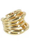 Federica Tosi Polished Gold-plated Bronze Ring In Gold