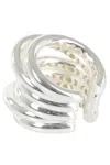 Federica Tosi Polished Silver-plated Bronze Ring With Textured Design