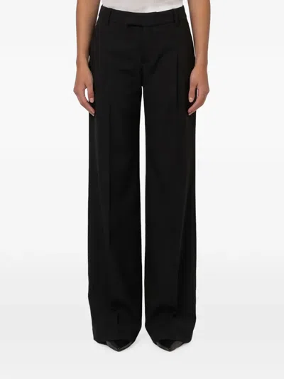Federica Tosi Pressed-pleat Wide-leg Trousers In Transparent