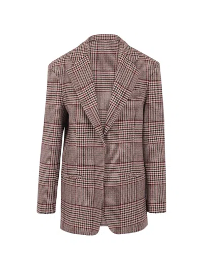 Federica Tosi Prince Of Wales-check Blazer In Brown