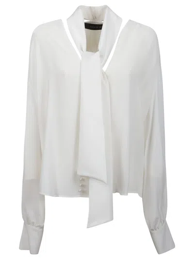 Federica Tosi Pussy-bow Pleated Blouse In White