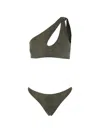 Federica Tosi Python-print Cut-out Bikini In Green