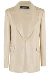 Federica Tosi Raffia Sequins Blazer In Neutrals