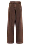 Federica Tosi Relaxed Wide-leg Jeans With Shaded Dark Brown Finish In Brown