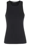 Federica Tosi Ribbed Jersey Tank Top In Black