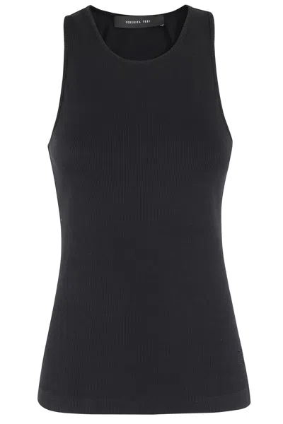 Federica Tosi Ribbed Jersey Tank Top In Black