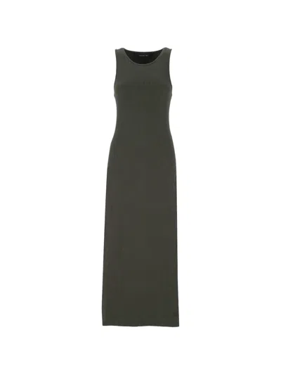 Federica Tosi Ribbed-knit Racerback Maxi Dress In Green