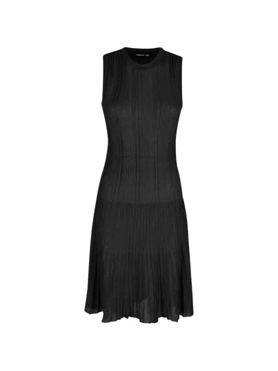 Federica Tosi Ribbed-knit Sleeveless Mini Dress In Black