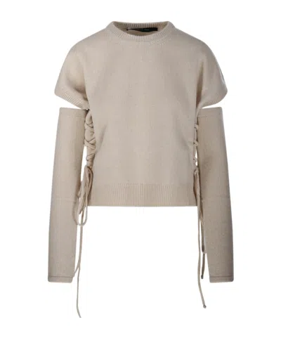 Federica Tosi Round Neck Sweater In Nude