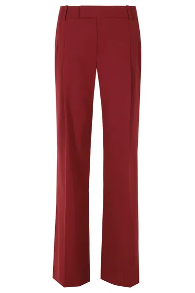 Federica Tosi Ruby Frescolana Darts Straight-leg Polyester-blend Pants In Red