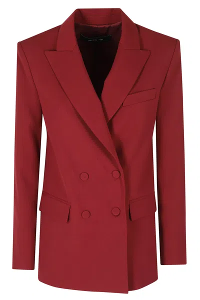 Federica Tosi Ruby Frescolana Double-breasted Polyester-blend Blazer In Red