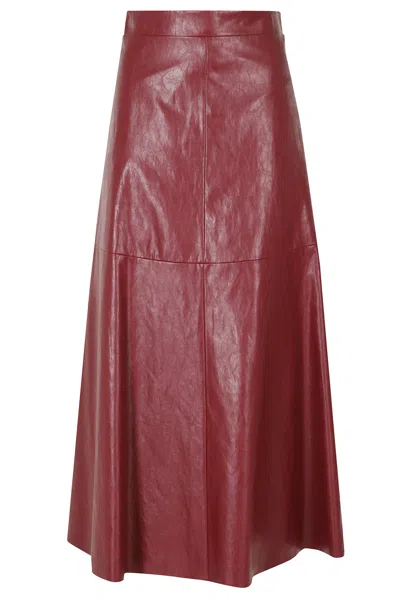 Federica Tosi Ruby Leather Metal Trim Circle Polyurethane Skirt In White