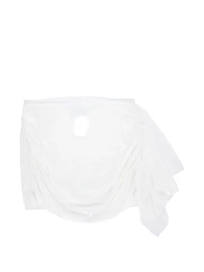 Federica Tosi Ruched Draped-detail Mini Skirt In White