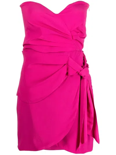Federica Tosi Shoulder-baring Dress With Bow And Knot In Pink