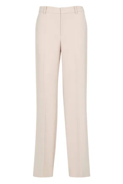 Federica Tosi Sand Straight Cady Belt-loops Polyester Formal Pants In Neutral