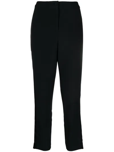 Federica Tosi Satin-trim Tailored Trousers In Schwarz