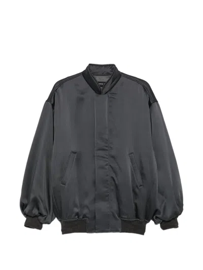 Federica Tosi Satin-finish Bomber Jacket In Blue
