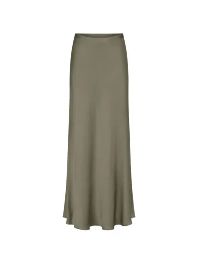 Federica Tosi Satin-finish Flared Skirt In Green