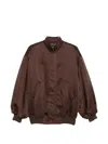 Federica Tosi Satin-finish Oversized Bomber Jacket In Brown
