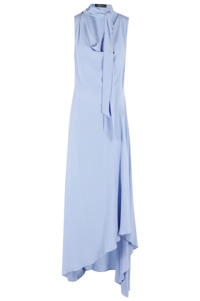 Federica Tosi Sciarpina Crepe De Chine In Blue